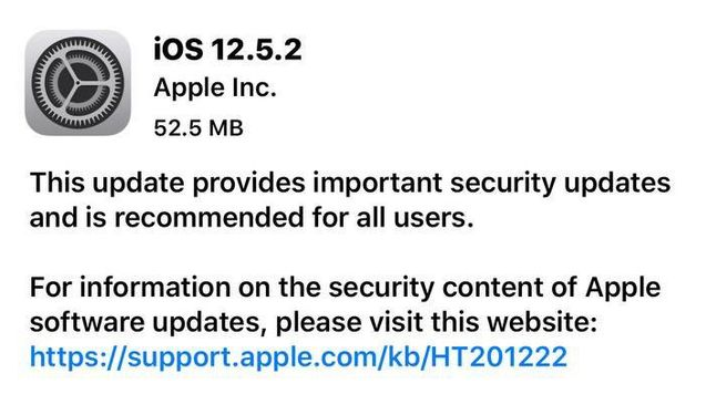井陉苹果手机维修分享iOS12.5.2发布，建议所有老苹果用户安装 